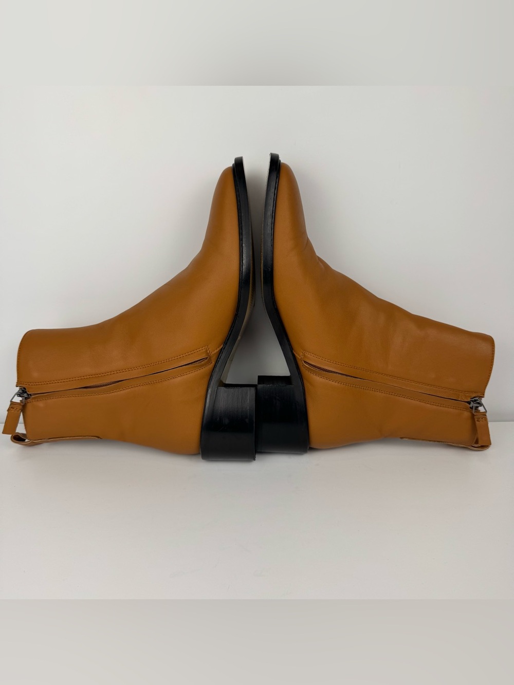 Everlane The City Boot Ankle Boots Saddle Brown 100% Leather Square Toe Size 7 - Picture 7 of 12
